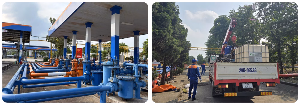 Đội ngũ kỹ thuật tập trung cao độ trong công tác vận hành tiếp nhận dòng xăng sinh học E10.